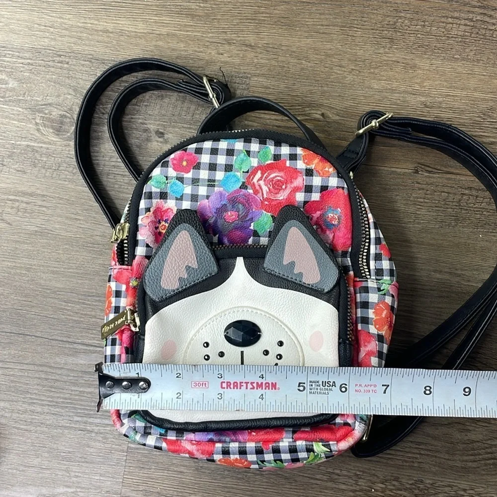Betsey Johnson Floral Husky Mini Backpack Kitsch Dog